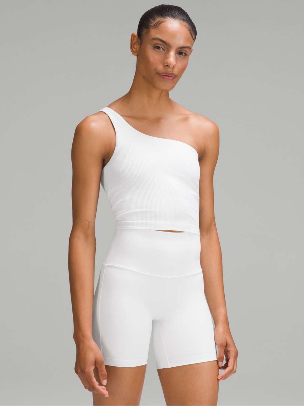 Lululemon Ribbed Nulu Asymmetrical Yoga Tank Top - White